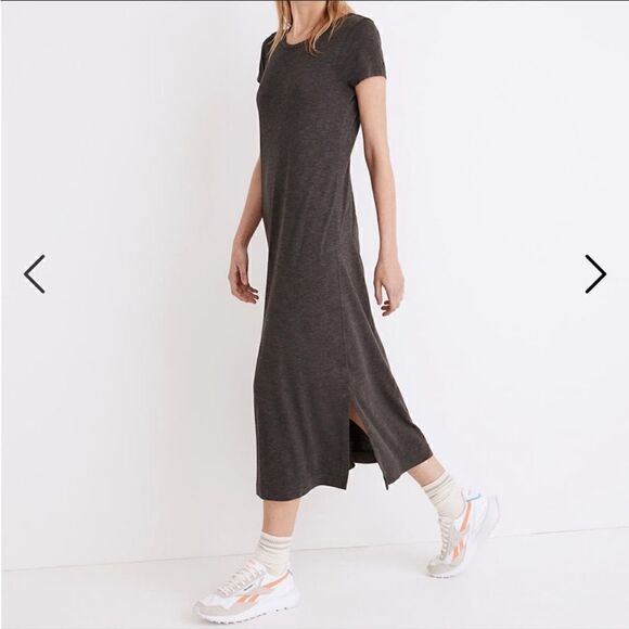 Madewell Womens Relaxed Gray Midi Tee Dress Size L NWOT - Picture 2 of 12